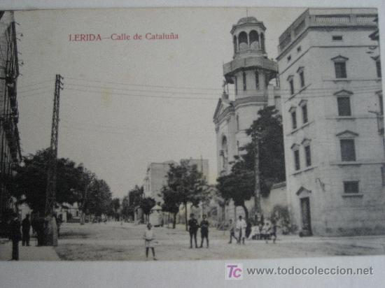 Postais: Lerida. Calle de Catalu&ntilde;a. Francisco Casas. Papeleria y Objetos de Escritorio.