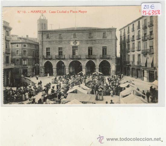 Postkarten: (PS-6358)POSTAL DE MANRESA-CASA CIUDAD Y PLAZA MAYOR
