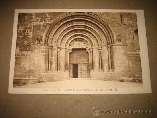 Cartoline: 129.-OLITE.-PORTICO DE LA PARROQUIA DE SAN PEDRO(SIGLO XI)   L.ROISIN