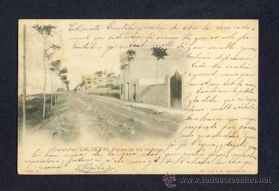 Postkarten: Postal de CALDES D' ESTRAC (Caldetes): Passeig dels anglesos (Ed.PBU num.9)