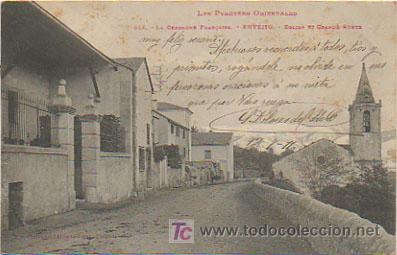 Postales: PIRINEOS ORIENTALES. ENVEITG. CERDA&Ntilde;A FRANCESA. IGLESIA Y CARRETERA.