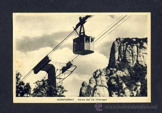 Postales: Postal de MONTSERRAT: Aeri del riu Llobregat. Funicular (Mumbru)