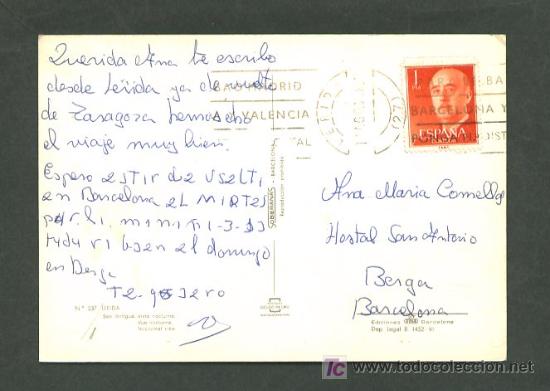 Postales: Lleida. Ed. Soberanas n&ordm; 537. Circulada. - Foto 2