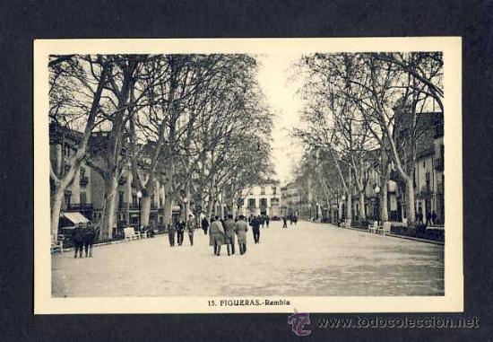 Postales: Postal de FIGUERES: Rambla (animada) - Foto 1