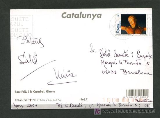 Postales: Girona. Ed. Triangle Postals n&ordm; 987-7. Circulada 2004. - Foto 2