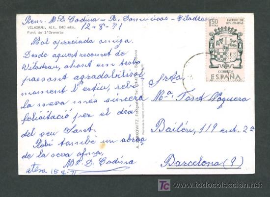 Postales: Viladrau. *Font de l&acute;Oreneta* Ed. A. Zerkowitz. Circulada 1971. - Foto 2