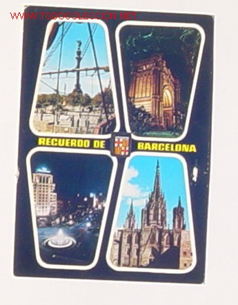 Postales: POSTAL-BARCELONA.MONUMENTO A CRISTOBAL COLON.ARCO DEL TRIUNFO,PASEO DE GRACIA Y LA CATEDRAL.Esta esc