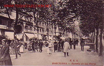 Cartoline: TARJETA POSTAL DE BARCELONA.-RAMBLA DE LAS FLORES-.