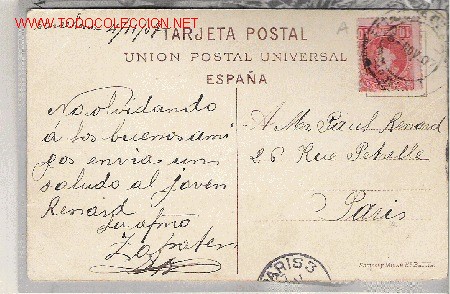 Postales: Reverso franqueado con 10 centimos  - Foto 2