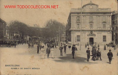 Cartoline: TARJETA POSTAL ANTIGUA DE BARCELONA - RAMBLA DE SANTA MONICA