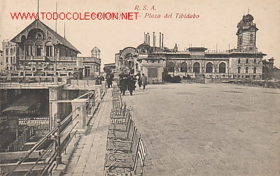 Cartoline: TARJETA POSTAL DE BARCELONA.N&ordm;1233/8.-PLAZA DEL TIBIDABO-.