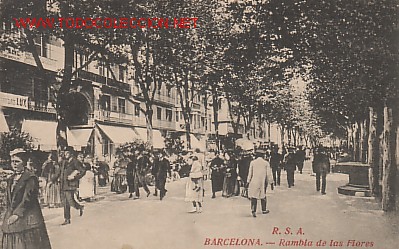 Cartoline: TARJETA POSTAL DE BARCELONA.-RAMBLA DE LAS FLORES-.