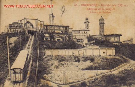 Postales: TARJETA POSTAL DE BARCELONA N&ordm;65. TIBIDABO (ALT. 532 m.). EDIFICIOS DE LA CUSPIDE. - Foto 1