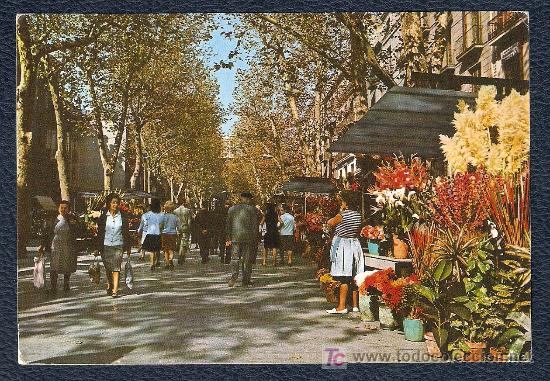 Postales: POSTAL BARCELONA - RAMBLA DE LAS FLORES - Foto 1
