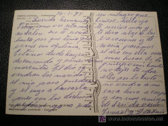 Postales: POSTAL DE SALOU - COSTA DORADA - Foto 2