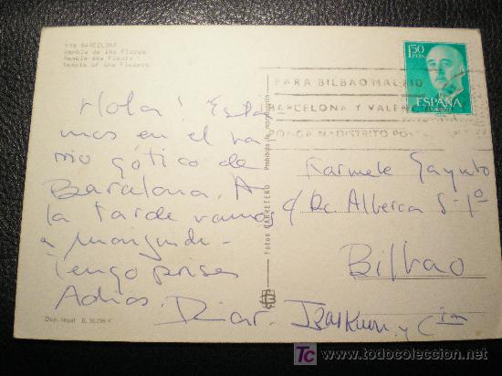 Postales: POSTAL BARCELONA - RAMBLA DE LAS FLORES - Foto 2