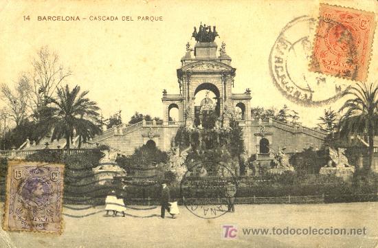 Postales: TARJETA POSTAL DE BARCELONA. CASCADA DEL PARQUE - Foto 1