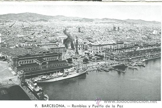 Postales: BARCELONA. RAMBLAS Y PUERTA DE LA PAZ. - Foto 1