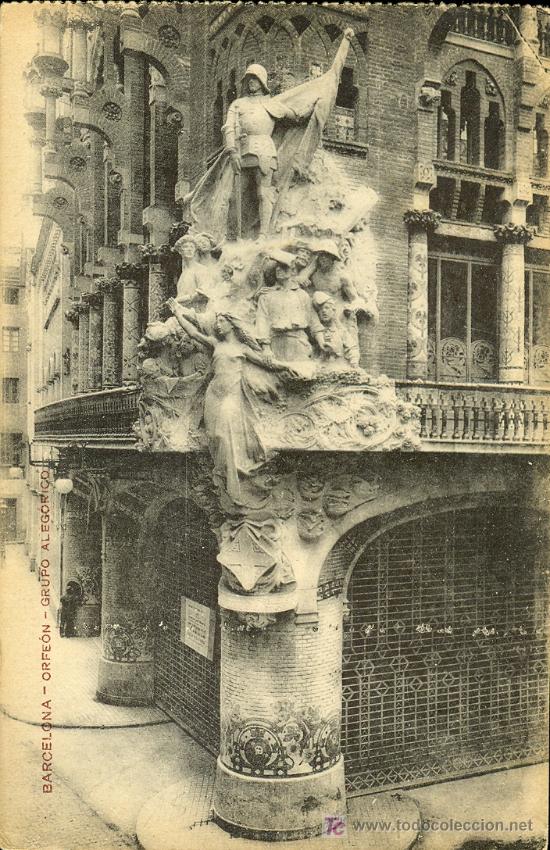 Postkarten: TARJETA POSTAL DE BARCELONA.ORFEON GRUPO ALEGORICO