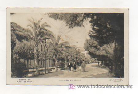 Postales: SITGES. PLAYA DE MODA. PASEO DEL DOCTOR ROBERT. (ED. ZERKOWITZ). - Foto 1