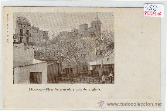 Postkarten: (PS-7940)POSTAL DE MASNOU-PLAZA DEL MERCADO Y TORRE DE LA IGLESIA