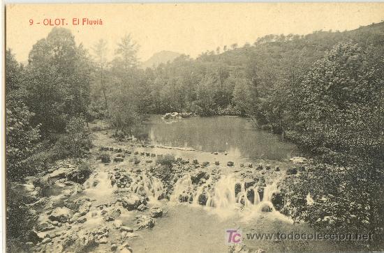 Postales: TARJETA POSTAL DE OLOT.GERONA. N&ordm;9. EL FLUVIA. FOTOTIPIA THOMAS. EDIC. J. ANTIGA