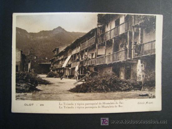 Postales: OLOT: LA TEIXEDA Y PARROQUIAL HOSTALETS BAS. POSTAL - Foto 1