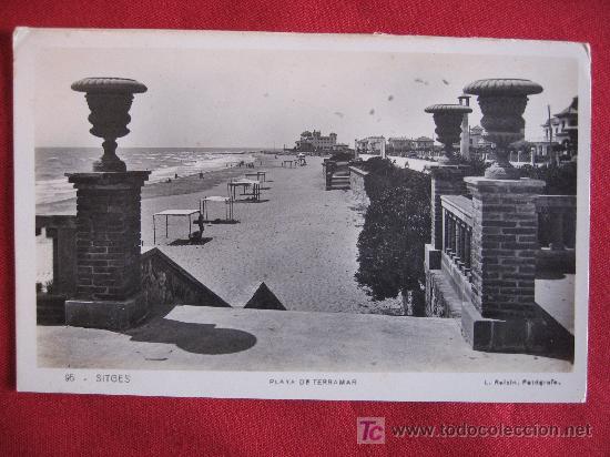 Postales: SITGES - PLAYA DE TERRAMAR - Foto 1