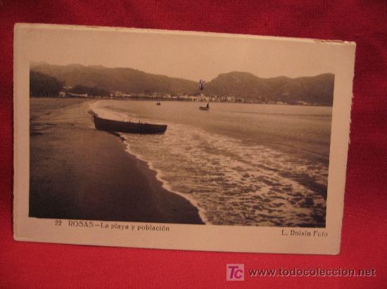 Postales: ROSAS - LA PLAYA Y POBLACION - Foto 1