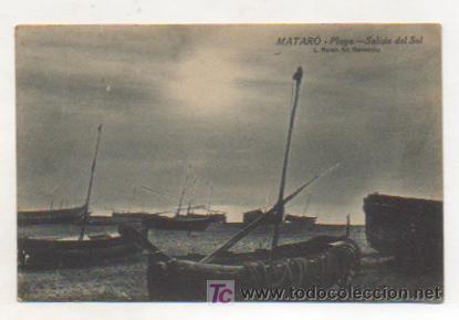Postales: MATAR&Oacute;. PLAYA. SALIDA DEL SOL. (L. ROISIN). - Foto 1