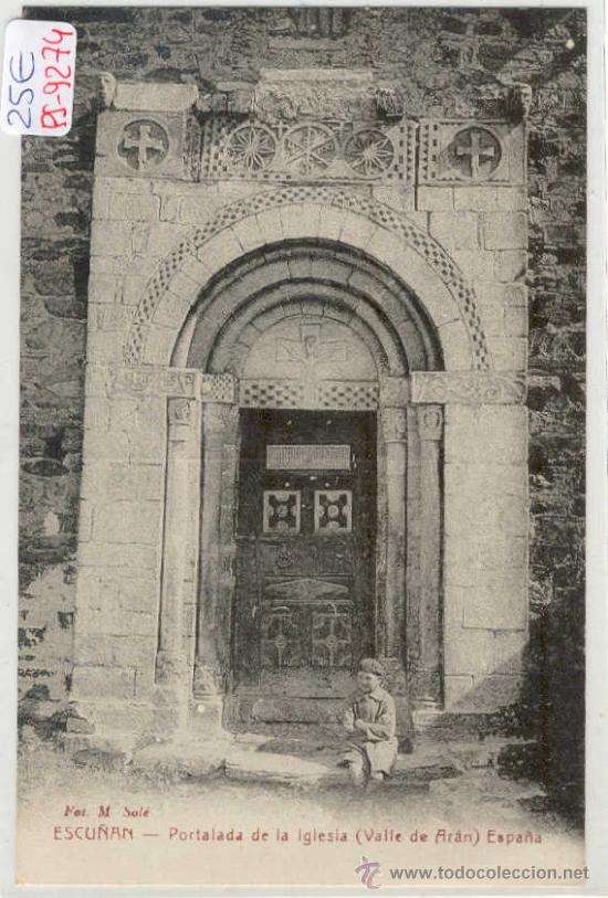 Postkarten: (PS-9274)POSTAL DE ESCU&Ntilde;AN(LLEIDA)-PORTADA DE LA IGLESIA_VALLE DE ARAN