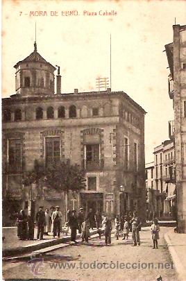 Postales: POSTAL MORA DE EBRO PLAZA CABALLE - Foto 1
