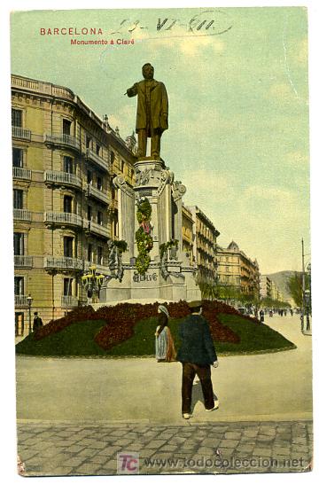 Postales: BARCELONA, MONUMNETO A CLAV&Eacute;,     P25222 - Foto 1