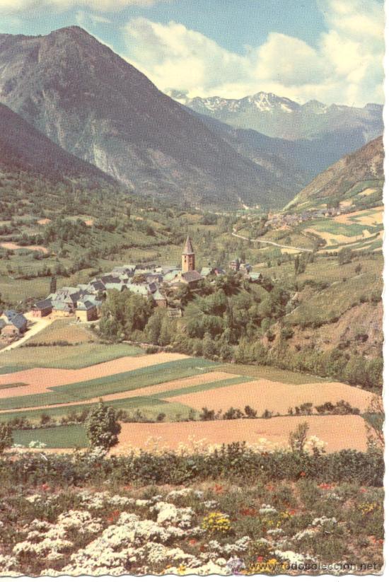Postales: PIRINEOS DE LERIDA VALLE DE ARAN PANORAMICA DEL VALLE Y MALADETA AL FONDO ED GARCIA GARRABELLA