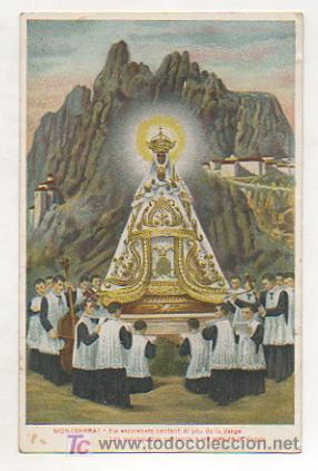 Postcards: MONTSERRAT. ELS ESCOLANETS CANTANT AL PEU DE LA VERGE. MONAGUILLOS CANTANDO A LOS PIES DE LA VIRGEN