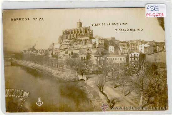 Postkarten: (PS-9783)POSTAL FOTOGRAFICA DE MANRESA-VISTA DE LA BASILICA Y PASEO DEL RIO