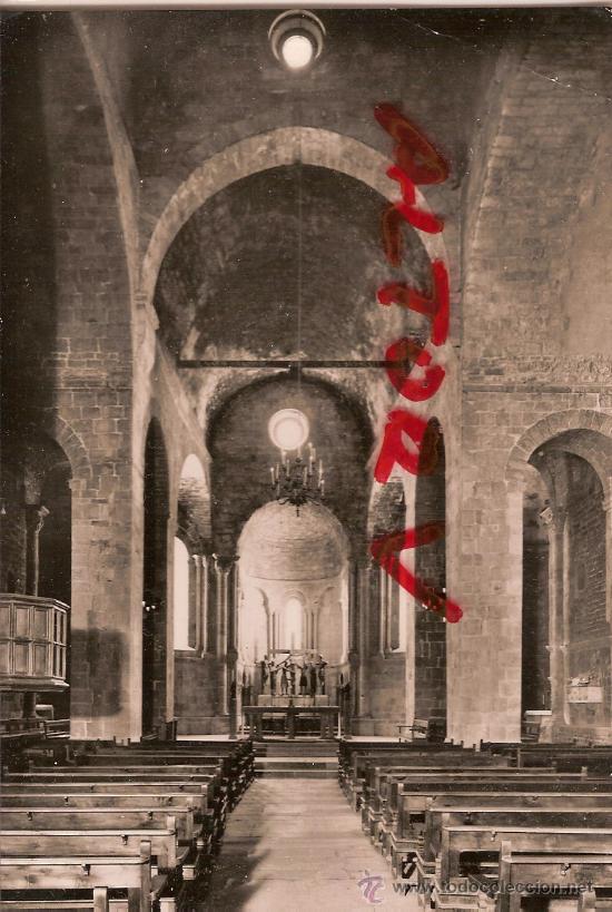 Postkarten: ANTIGUA POSTAL 7 SAN JUAN DE LAS ABADESAS MONASTERIO NAVE CENTRAL Y ALTAR MAYOR SOBERANAS