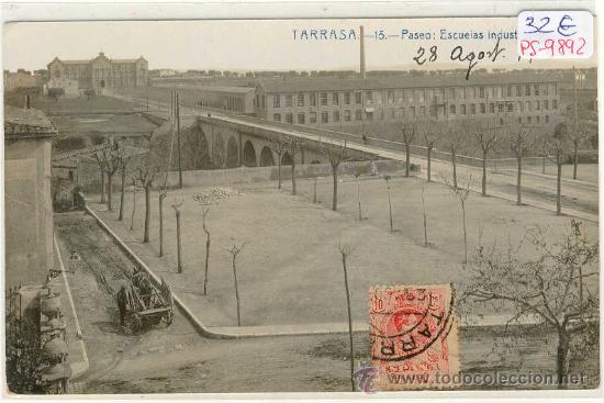 Postcards: (PS-9892)POSTAL FOTOGRAFICA DE TARRASA-PASEO:ESCUELAS INDUSTRIALES