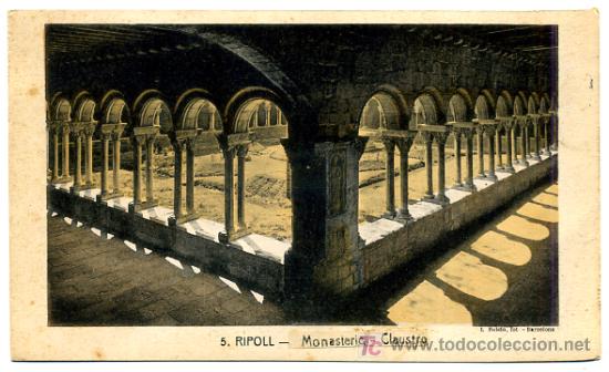 Postales: RIPOLL, GERONA, MONASTERIO CLAUSTRO,   P25720 - Foto 1