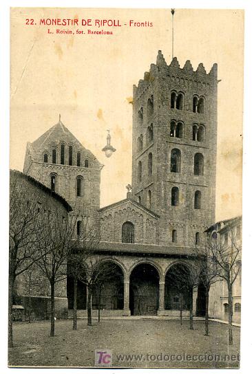 Postales: RIPOLL, GERONA, MONASTERIO, FRONTIS,   P25726 - Foto 1