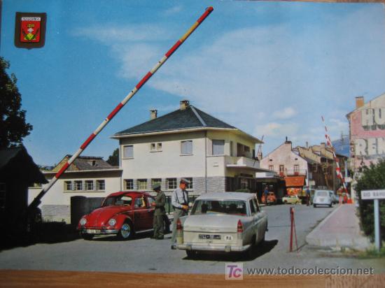 Postales: Puigcerda. N&ordm; 741. Frontera Franco - Espa&ntilde;ola. Al fondo Bourg-Madame. Escrita
