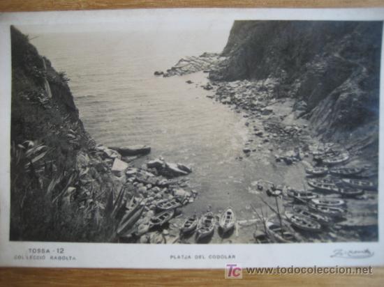 Postales: Tossa. N&ordm; 12 Platja del Codolar. Collecci&oacute; Ragolta. Zerkowitz. Sin circular - Foto 1