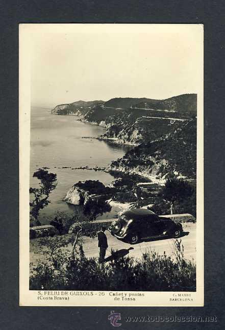 Postales: Postal de SANT FELIU DE GUIXOLS (Girona): Canyet i puntes de Tossa. Cotxe coche (C.Mauri num.26)