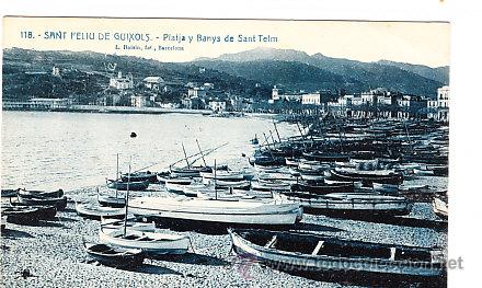 Postcards: POSTAL DE SAN FELIU DE GUIXOLS N&ordm; 118 PLATJA I BANYS DE SANT TELM