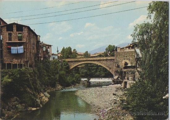 Postales: TARJETA POSTAL DE RIPOLL PIRINEO CATALAN PUENTE MEDIEVAL GERONA