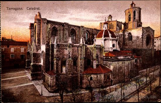 Postales: TARRAGONA : Catedral, jard&iacute;n del Claustro - Foto 1
