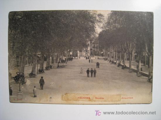 Postales: FIGUERAS: RAMBLA DEL AMPURDAN (A BATET) POSTAL - Foto 1