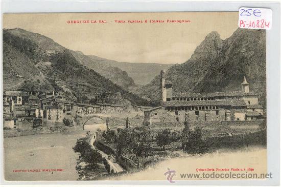 Postkarten: (PS-10884)POSTAL DE GERRI DE LA SAL(LLEIDA)-VISTA PARCIAL E IGLESIA PARROQUIAL