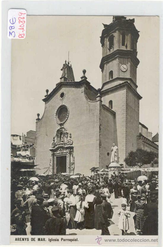 Postkarten: (PS-10889)POSTAL FOTOGRAFICA DE ARENYS DE MAR-IGLESIA PARROQUIAL