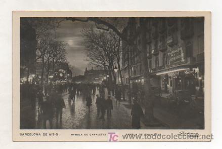 Postales: BARCELONA DE NIT. RAMBLA DE CANALETES. - Foto 1
